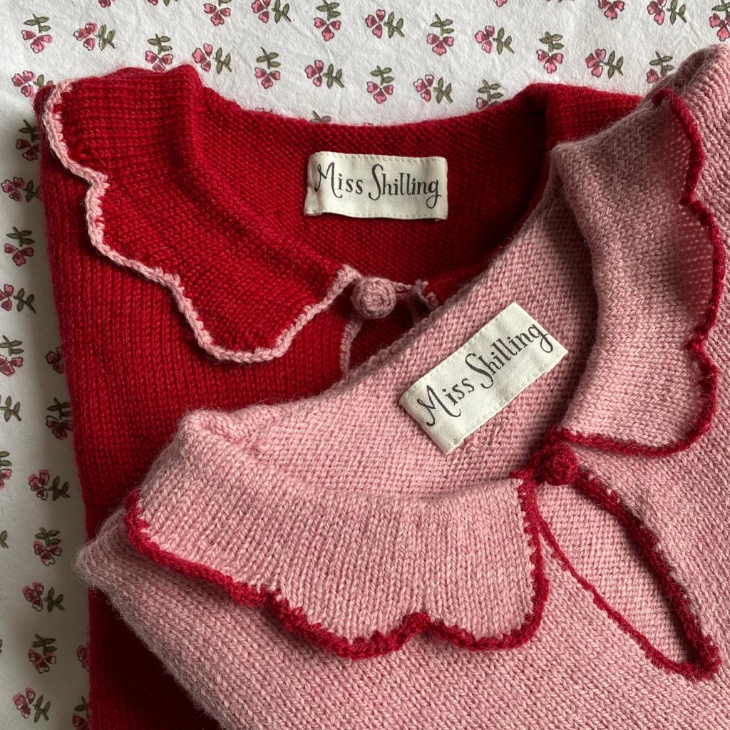 Red Scalloped Collar Jumper