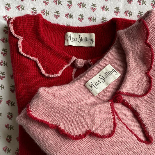 Red Scalloped Collar Jumper
