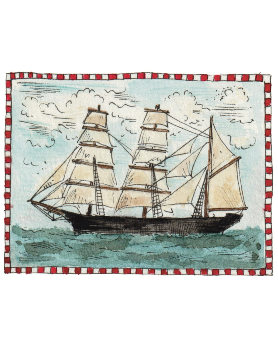 Ship Matchbox Miniature Print