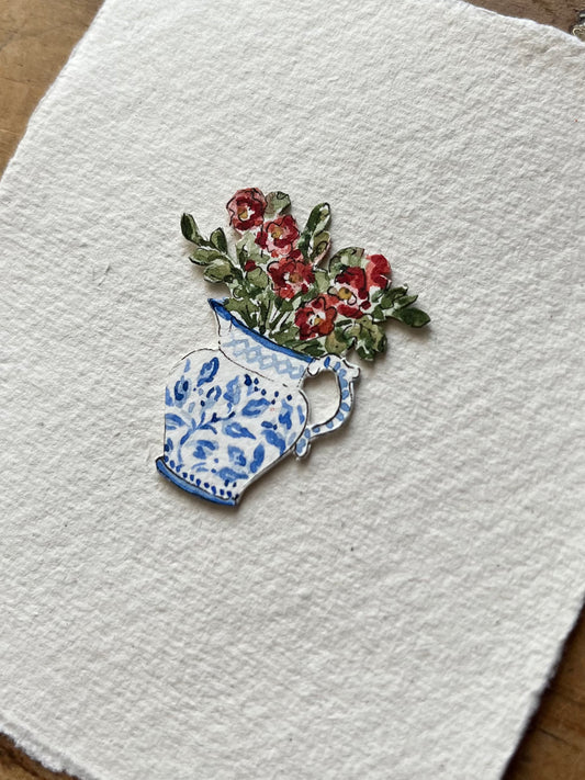 Blooms in Blue Pitcher