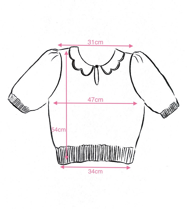 Red Scalloped Collar Jumper