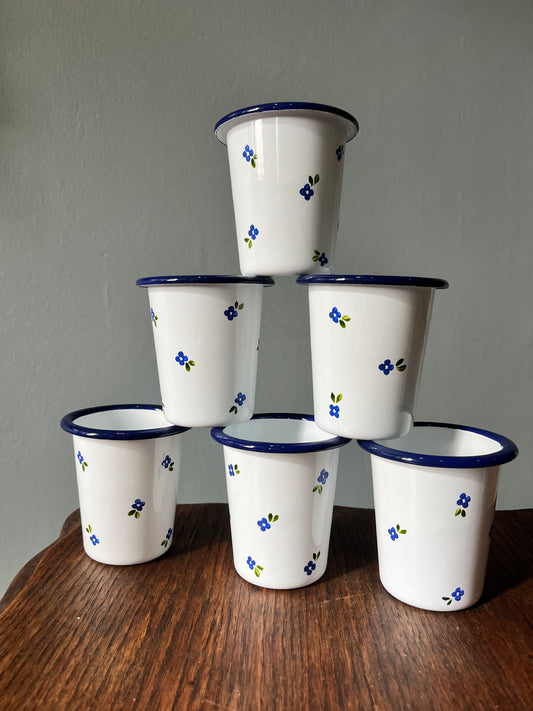 Pair of Enamel Tumblers - Borage Ditsy