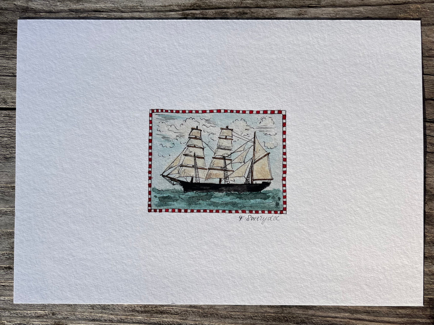 Ship Matchbox Miniature Print