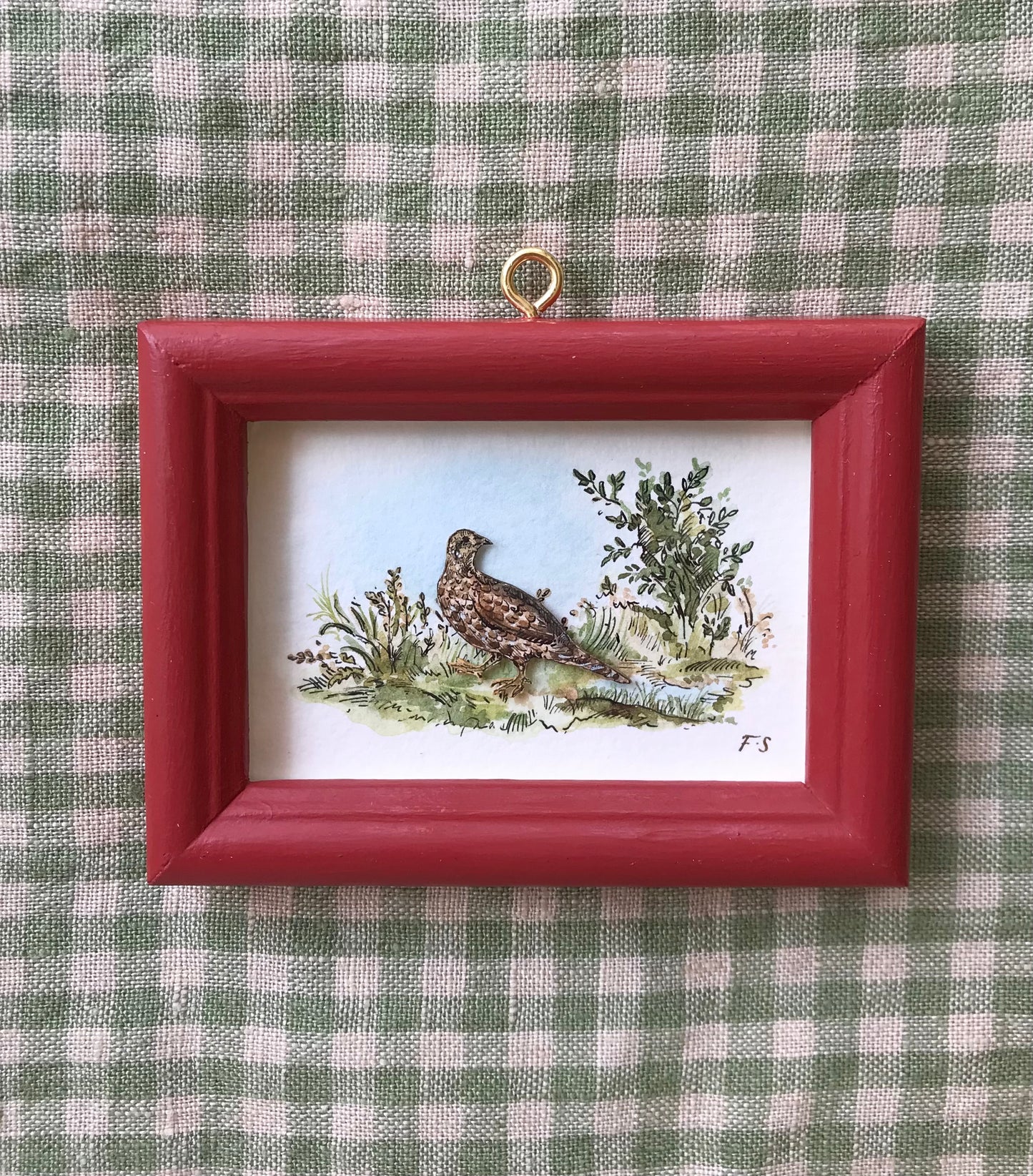 Watercolour papercut miniature