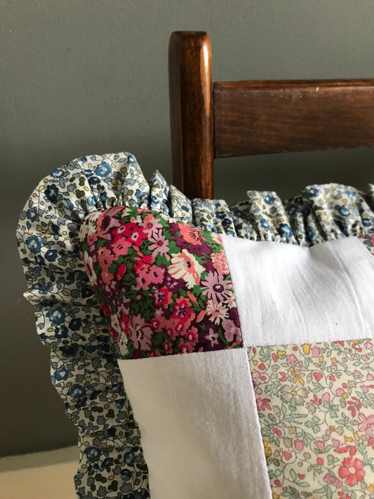liberty print patchwork cushion