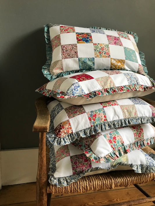 Rectangular Liberty Print Patchwork Cushion Poppy Forest