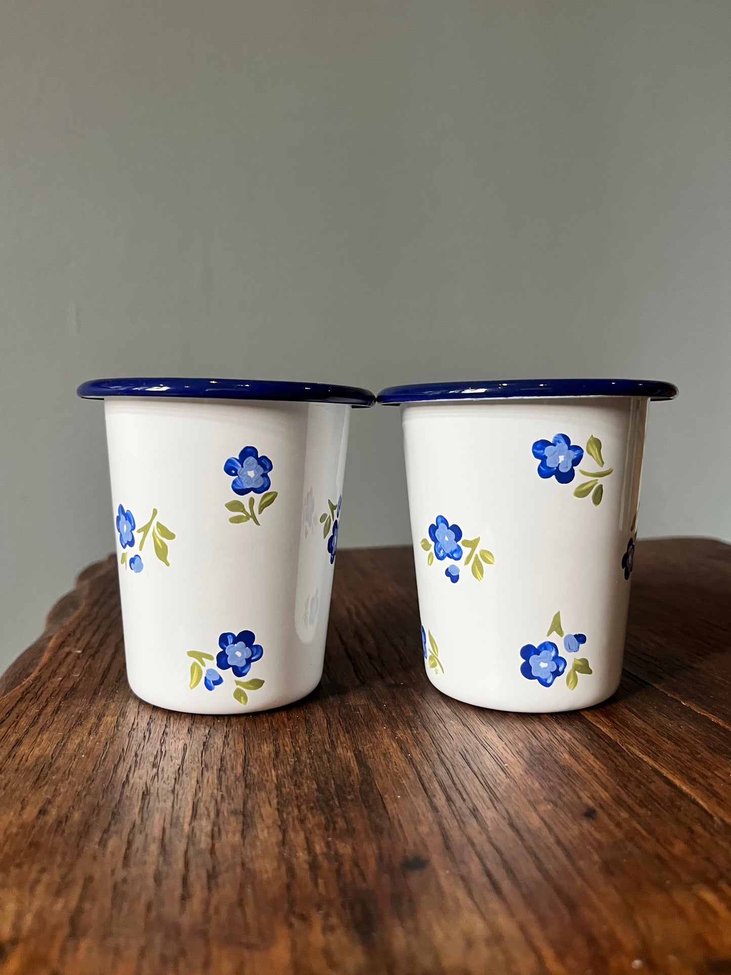 Pair of Enamel Tumblers - Blue Alpine