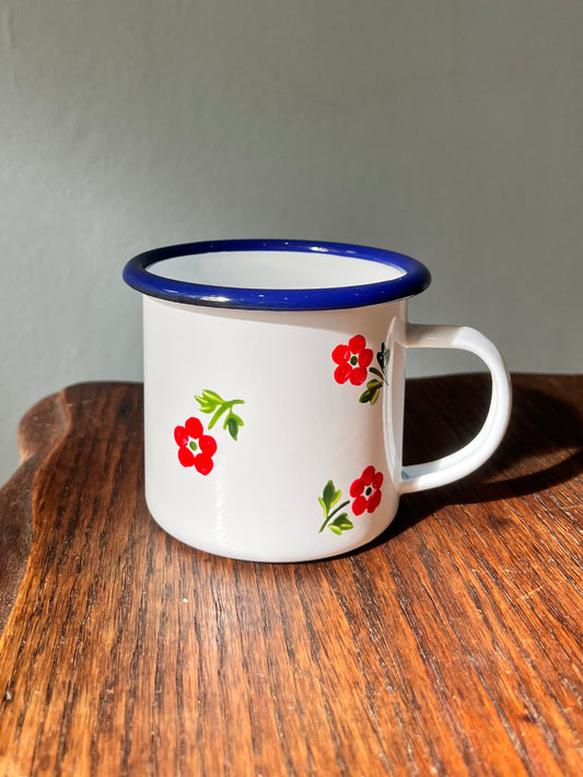Single Enamel Mug - Poppy Red