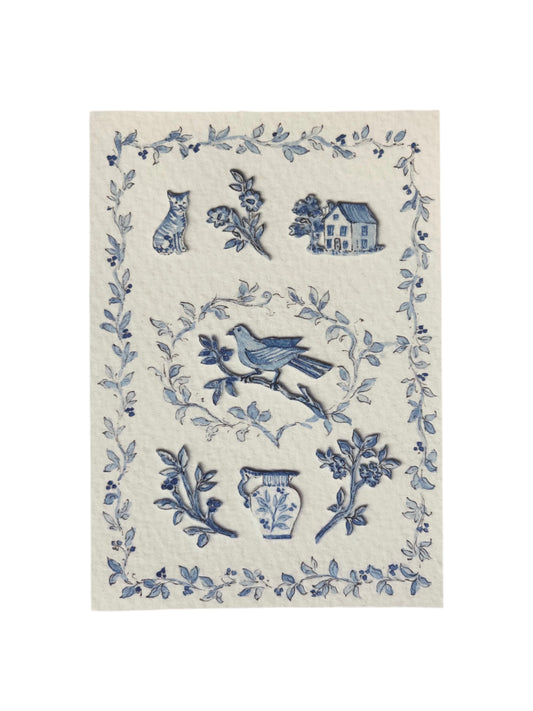 Little House, Large Bird Greetings Card
