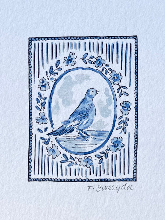 Pigeon Matchbox Miniature Print