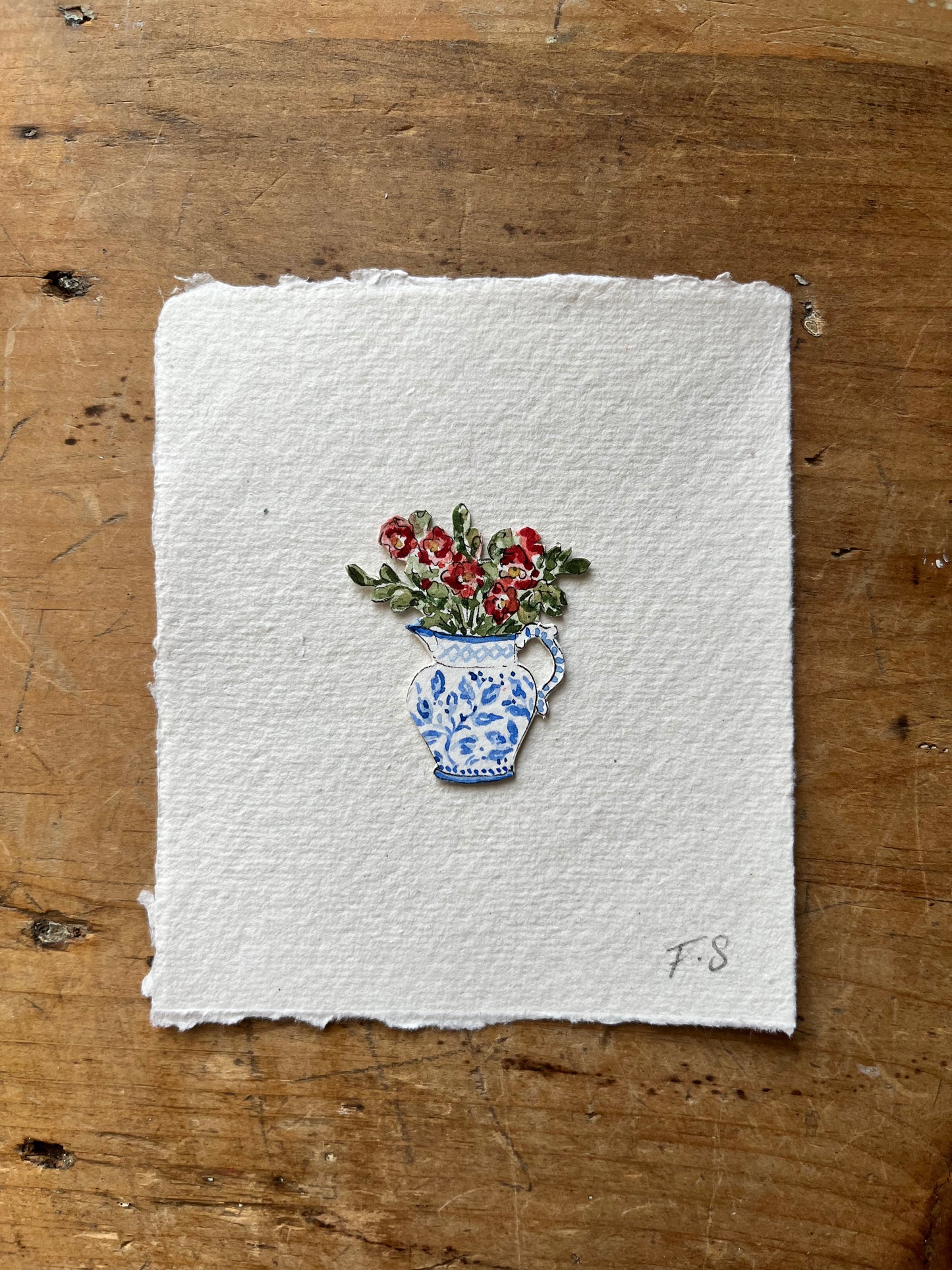 Blooms in Blue Pitcher