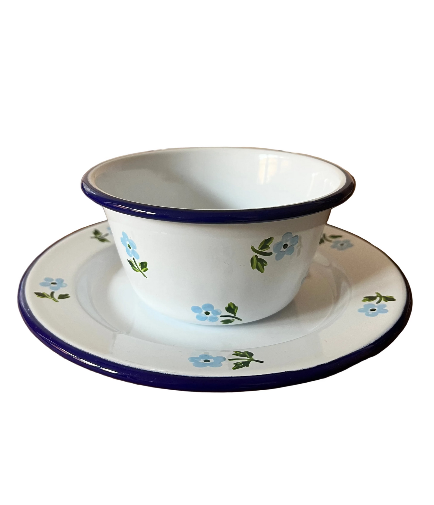 Enamel Bowl and Plate Set