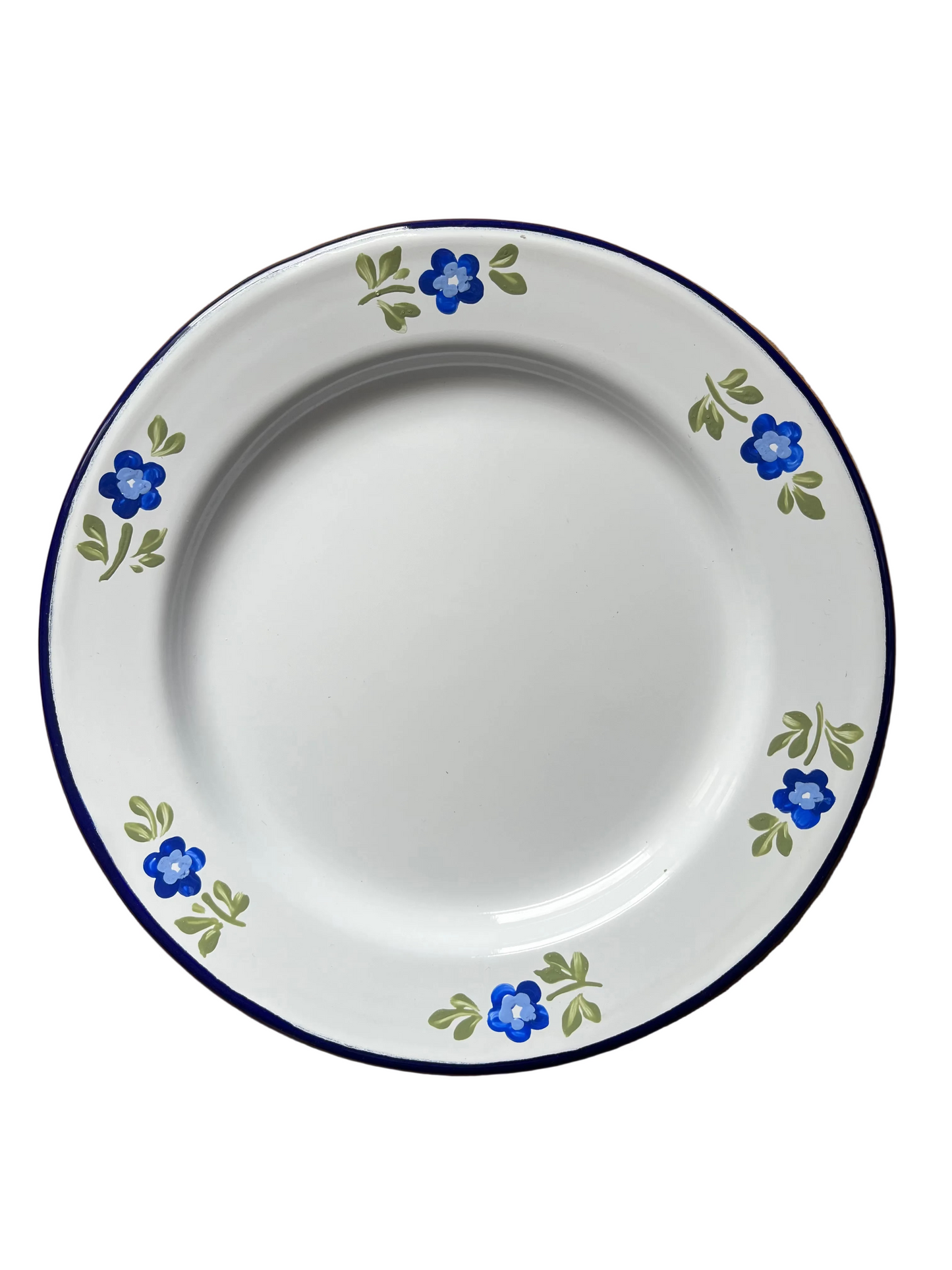 Set of Four Small Enamel Plates - Blue Alpine
