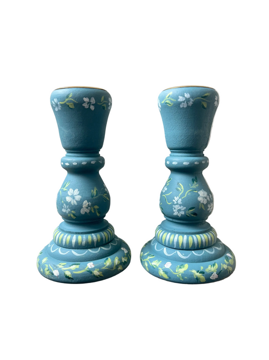Pair of Wooden Candlesticks