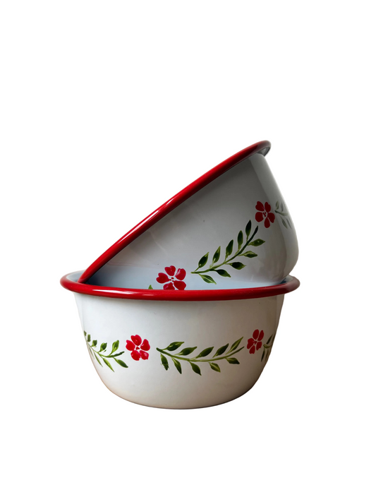 Pair of Enamel Bowls