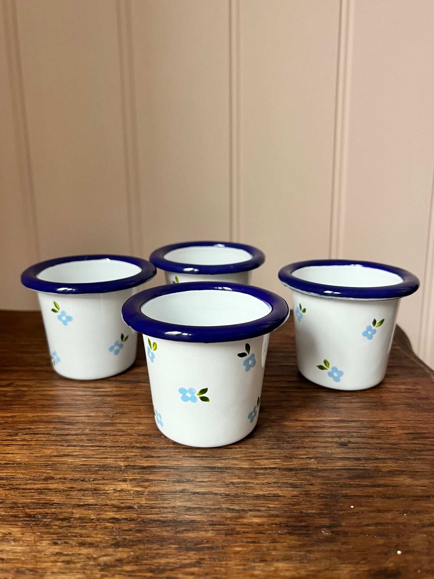 Set of Four Mini  Enamel Cups