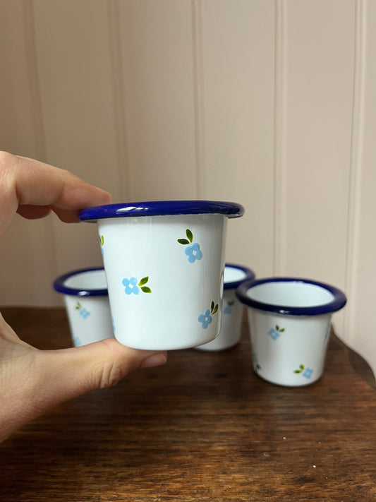 Set of Four Mini  Enamel Cups