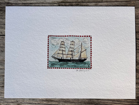 Ship Matchbox Miniature Print