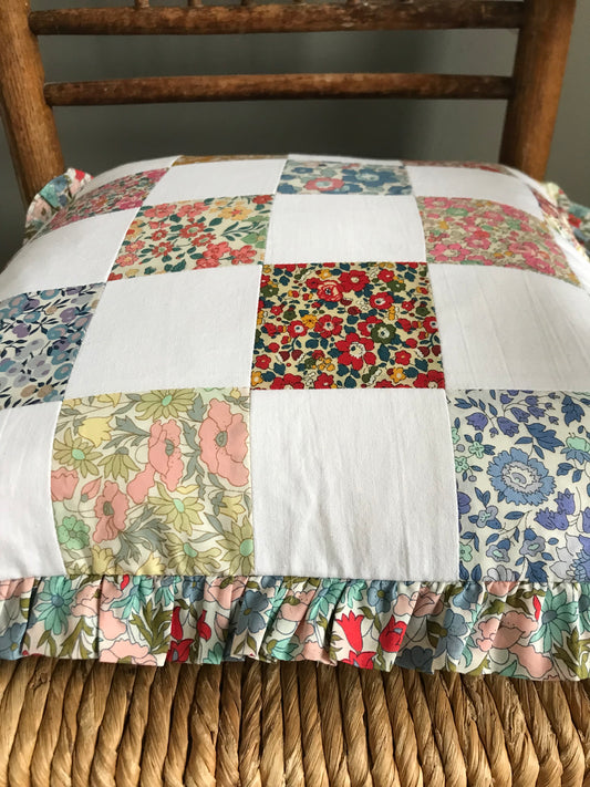 Square Liberty Print Patchwork Cushion Felicity