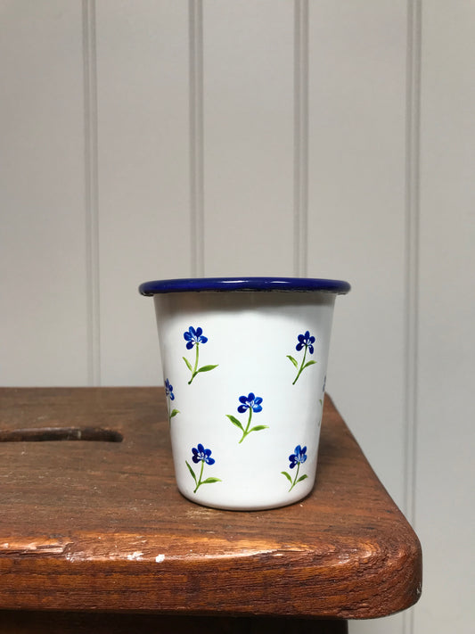 Handpainted Enamel Tumbler Blue